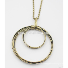 Bronze round pendant necklace metal alloy vintage big Bronze necklace